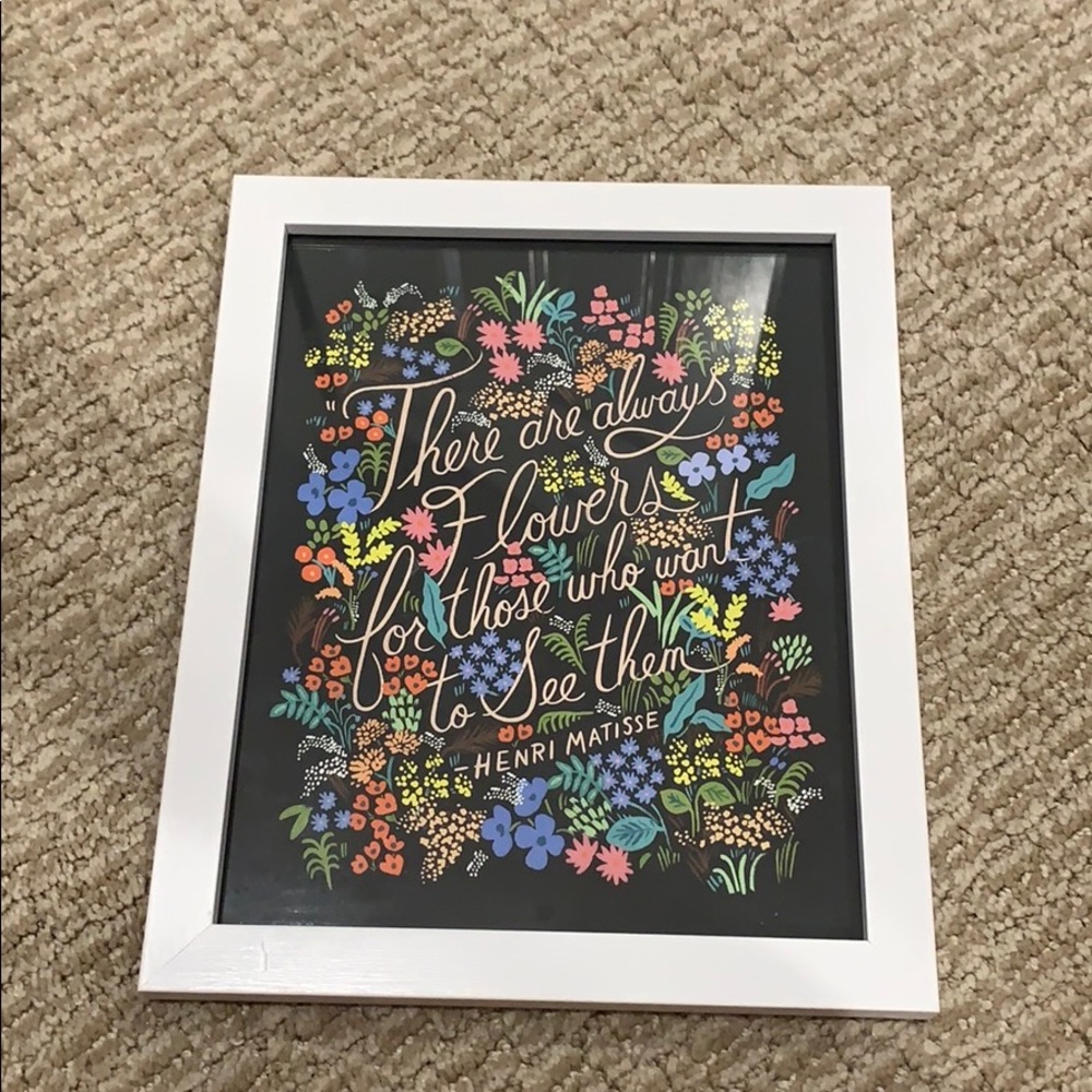 Rifle Paper Co. Flower Quote Framed Art Print 8x10